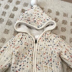 Hanna Andersson Cozy Hooded Knit Sweater with Speckles 18-24 months